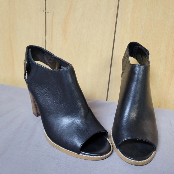 Cole Haan Leather Peep Toe Booties - Picture 3 of 9